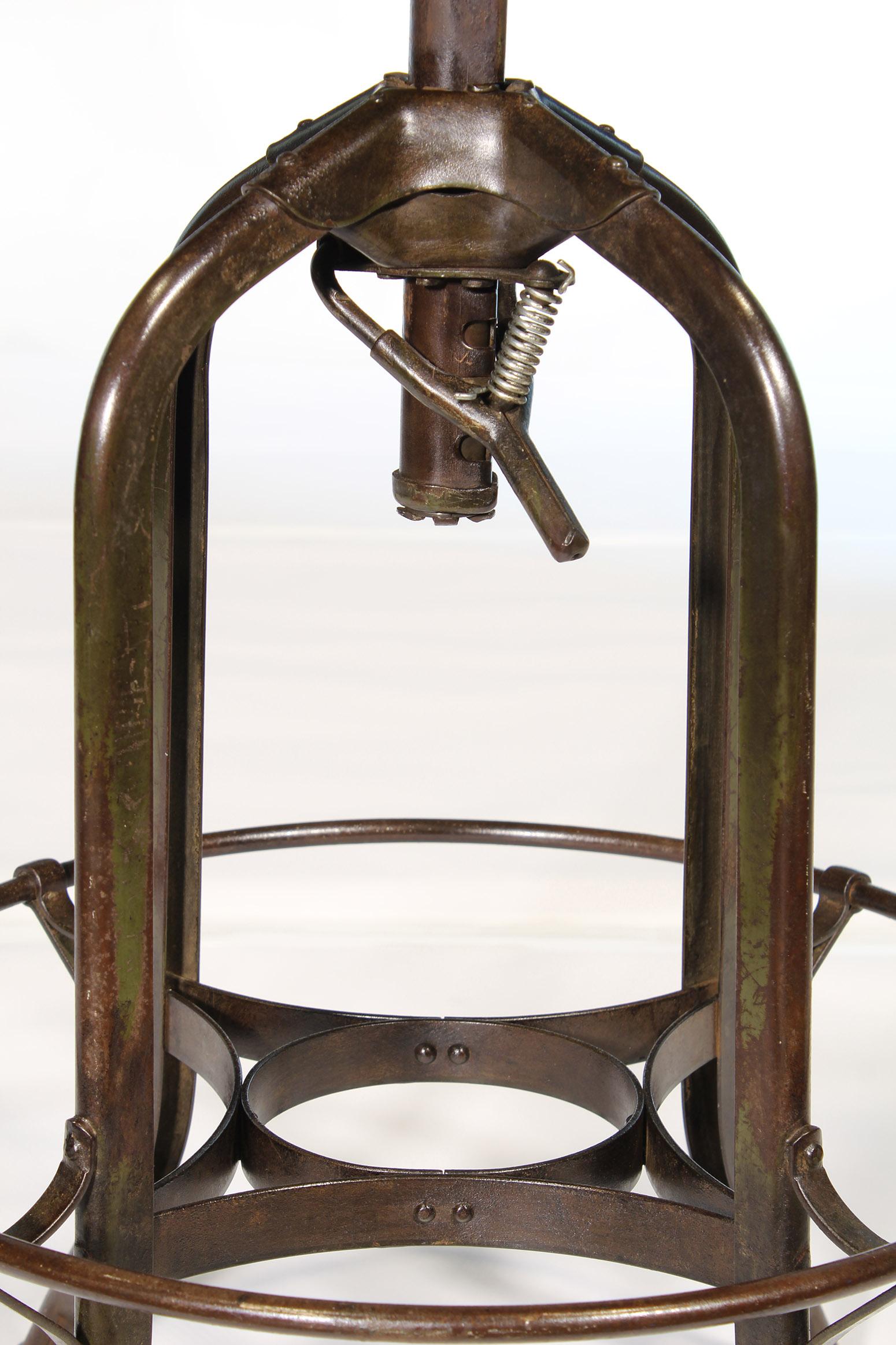 Authentic Vintage Industrial Adjustable Backless Toledo Stool 2