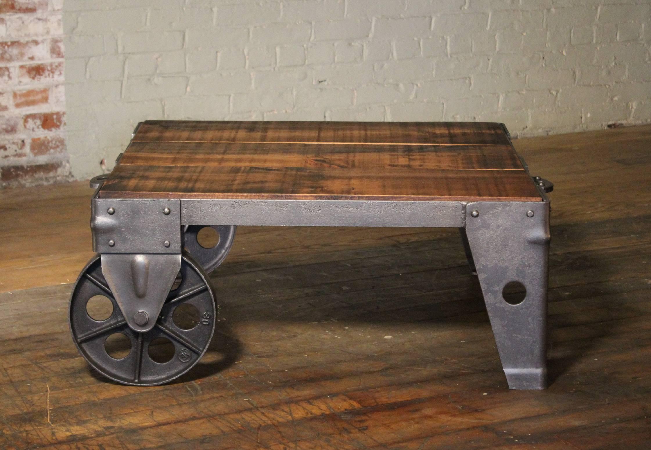 industrial side table vintage