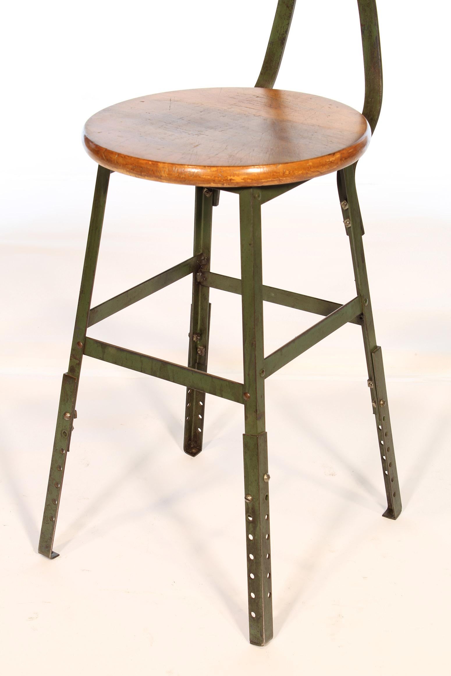 vintage factory stool