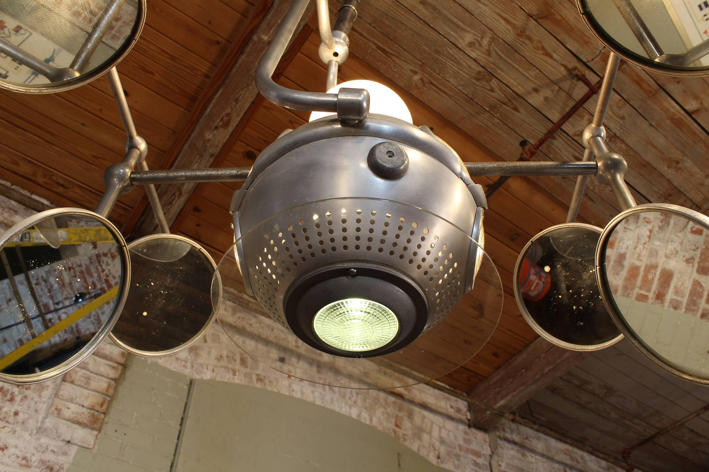 20th Century Authentic Vintage Industrial Operay Multibeam Operating Light