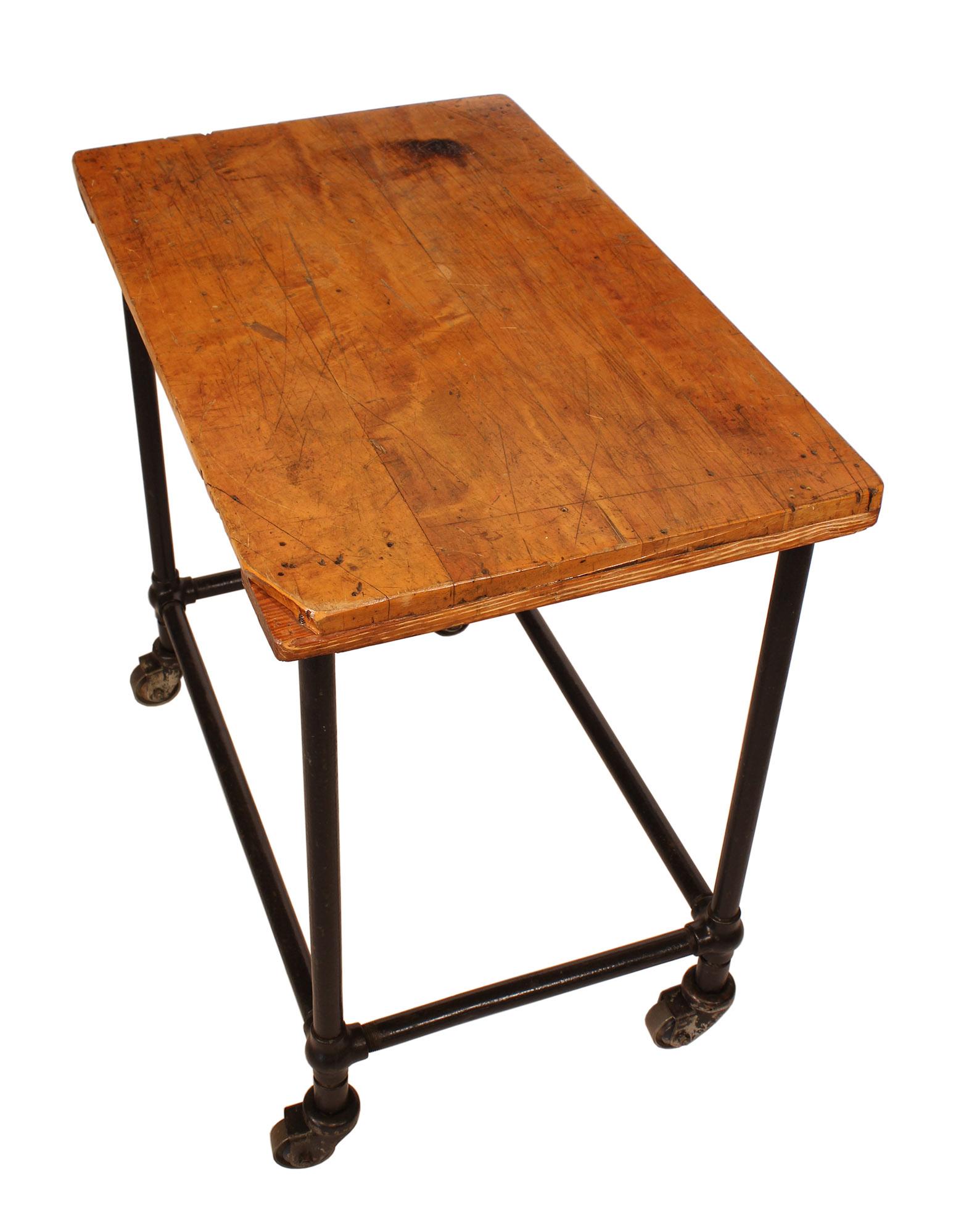 Authentic Vintage Industrial Rolling Printing Table or Cart 3