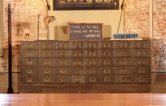 Authentic Vintage Industrial Steel Bank Safe Cabinet, Display Apothecary Counter