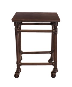 Authentic Vintage Industrial 'Turtle' Table / Rolling Cart on Double Casters