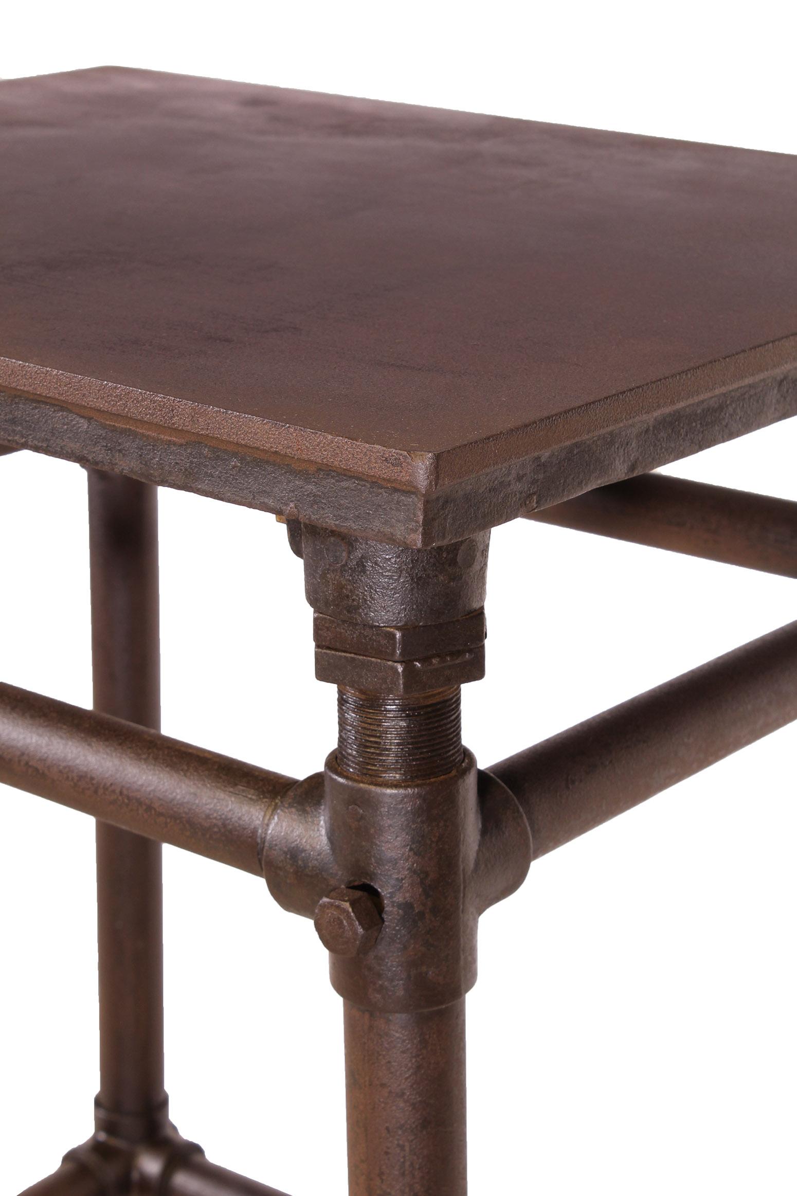 19th Century Authentic Vintage Industrial 'Turtle' Table / Rolling Cart on Double Casters