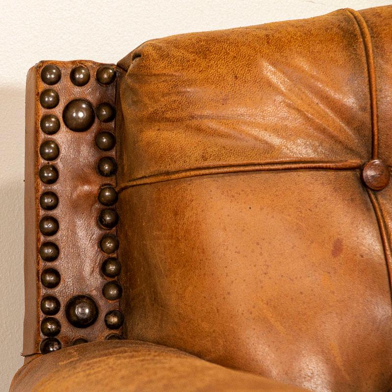 Authentic Vintage Leather Club Chair and Loveseat from Sweden 1