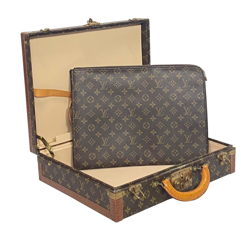 Canvas Authentic Vintage Louis Vuitton Suitcase Valise For Sale