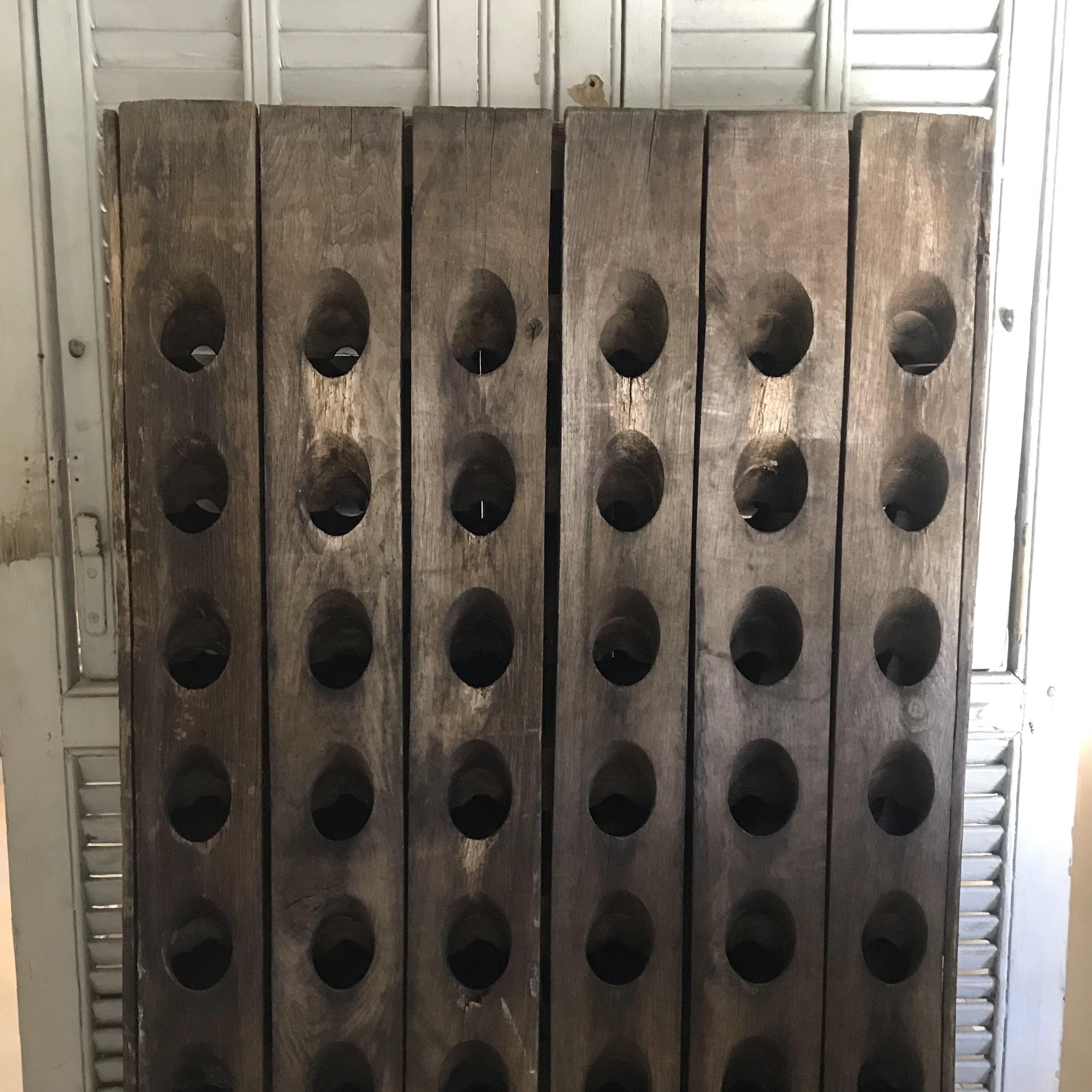 Authentic Vintage Oak French Champagne or Wine Riddling Rack For Sale 2
