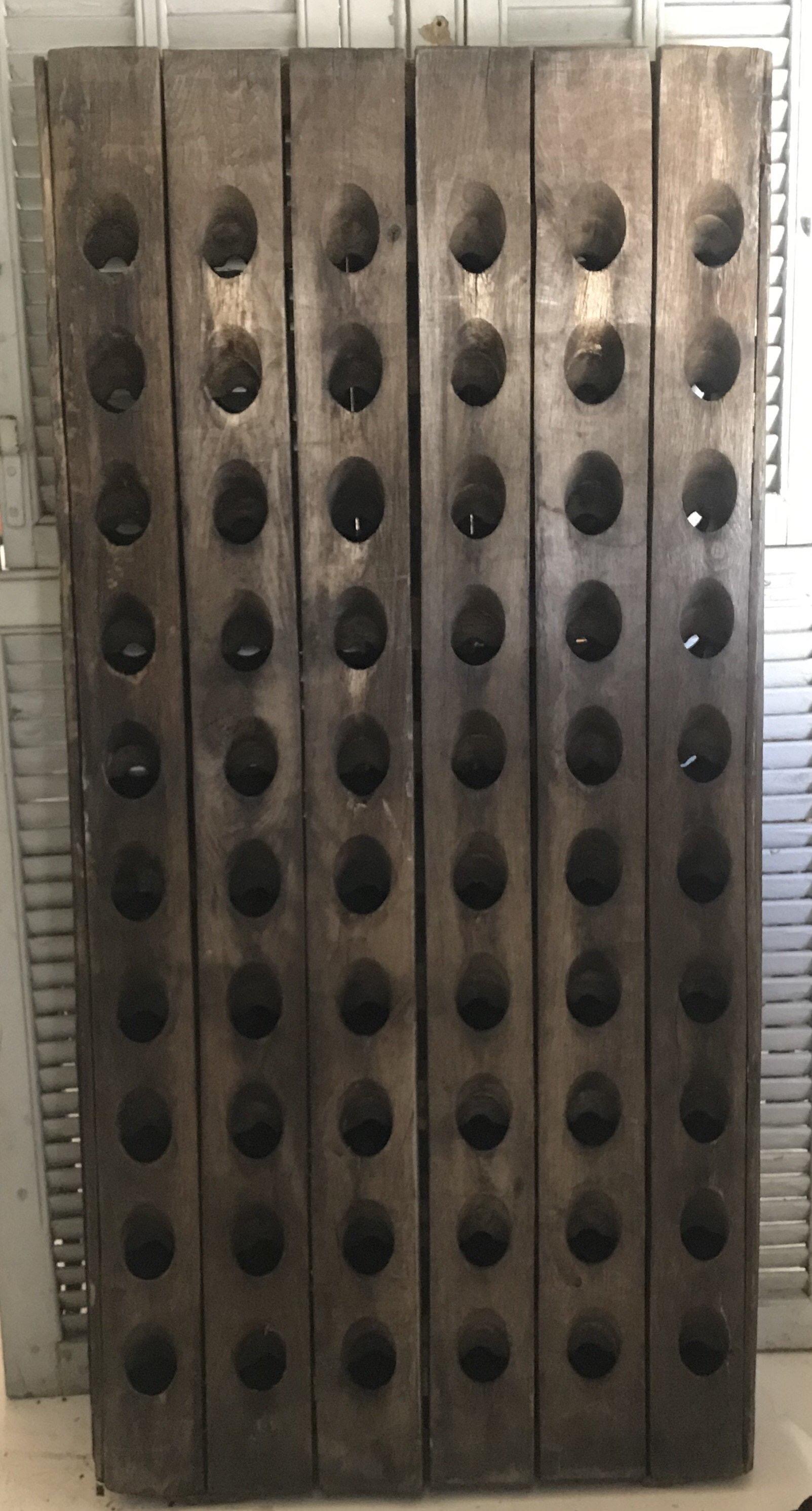 Mid-20th Century Authentic Vintage Oak French Champagne or Wine Riddling Rack For Sale