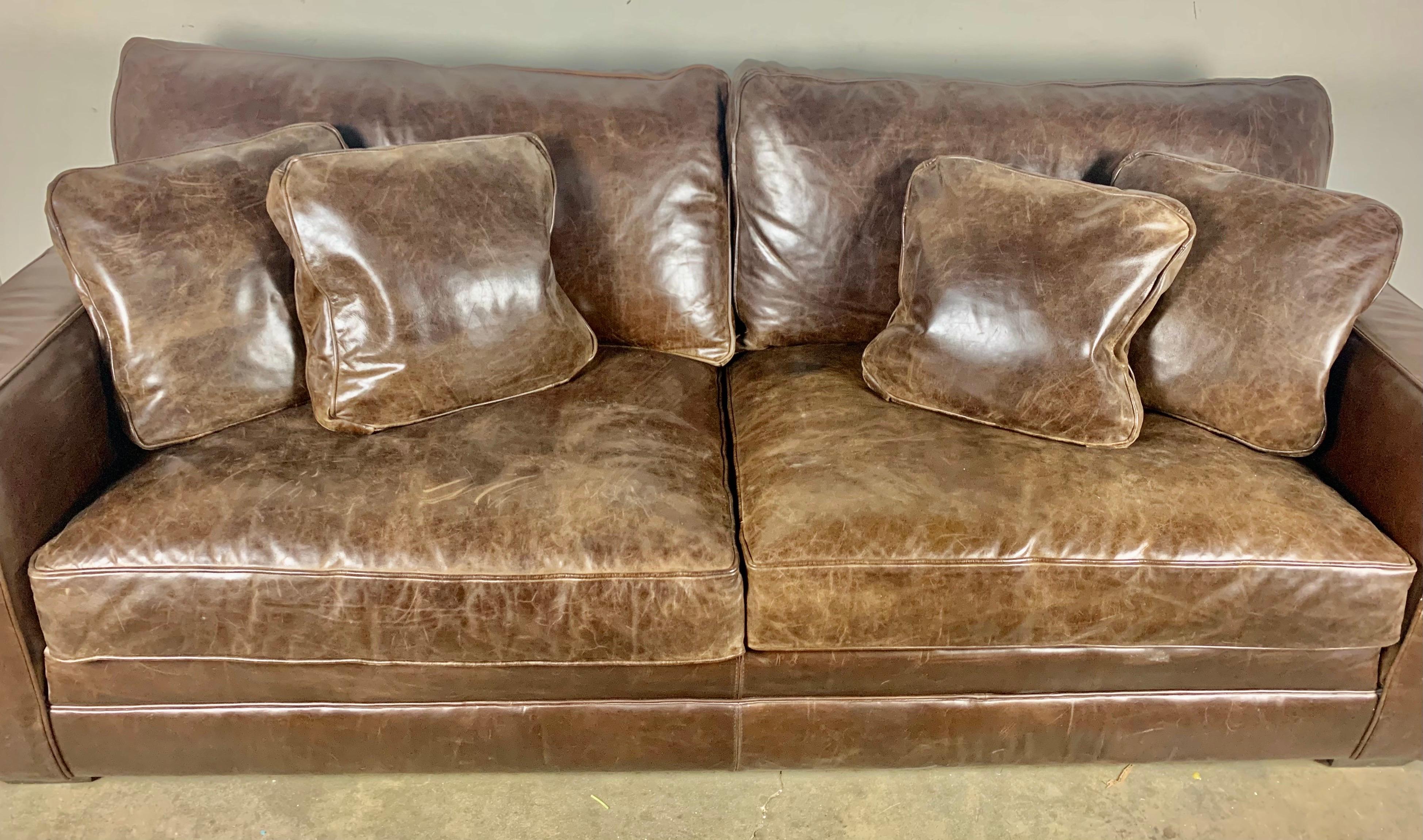 old school leather sofa