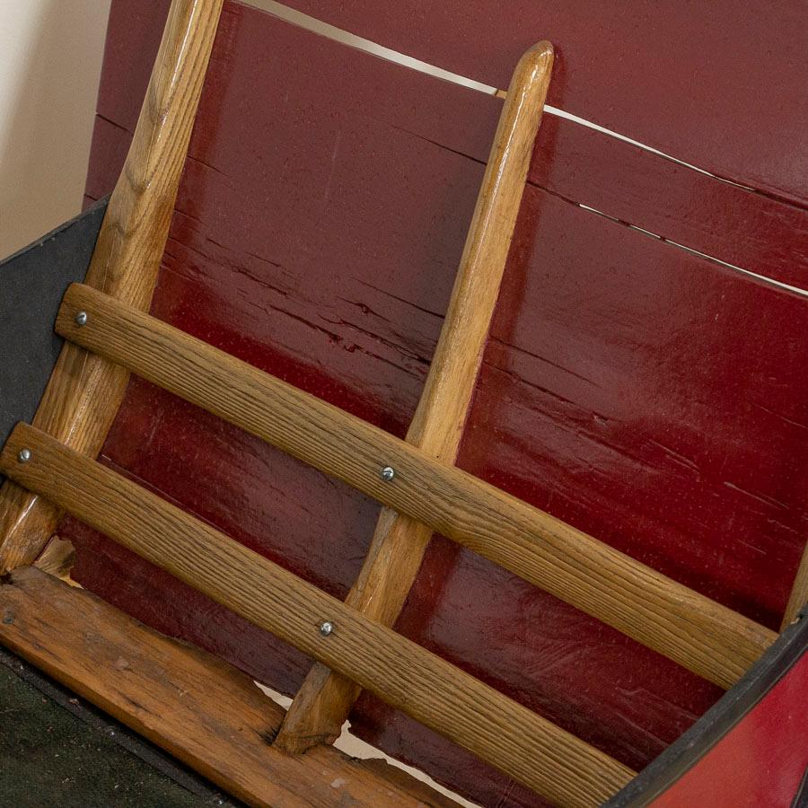 American Authentic Vintage Red Painted Sleigh