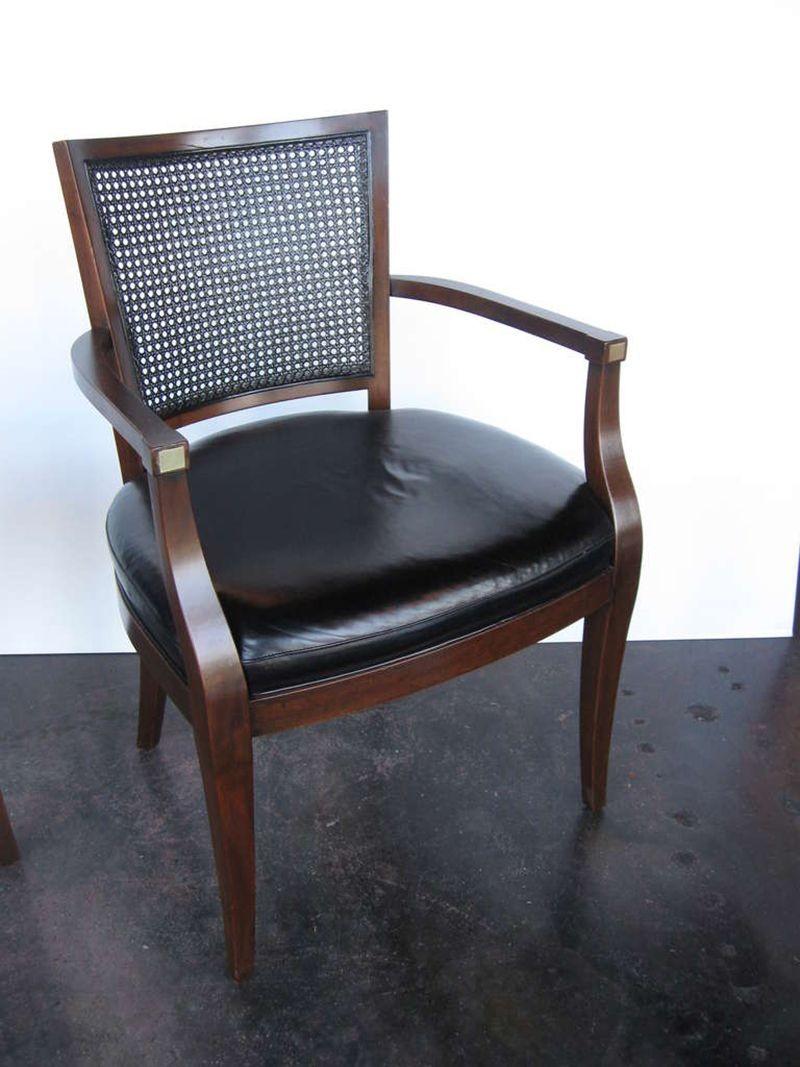 Authentic Vintage Set of 8 John Stuart Cane Chairs In Excellent Condition In Los Angeles, CA