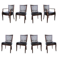 Authentic Vintage Set of 8 John Stuart Cane Chairs