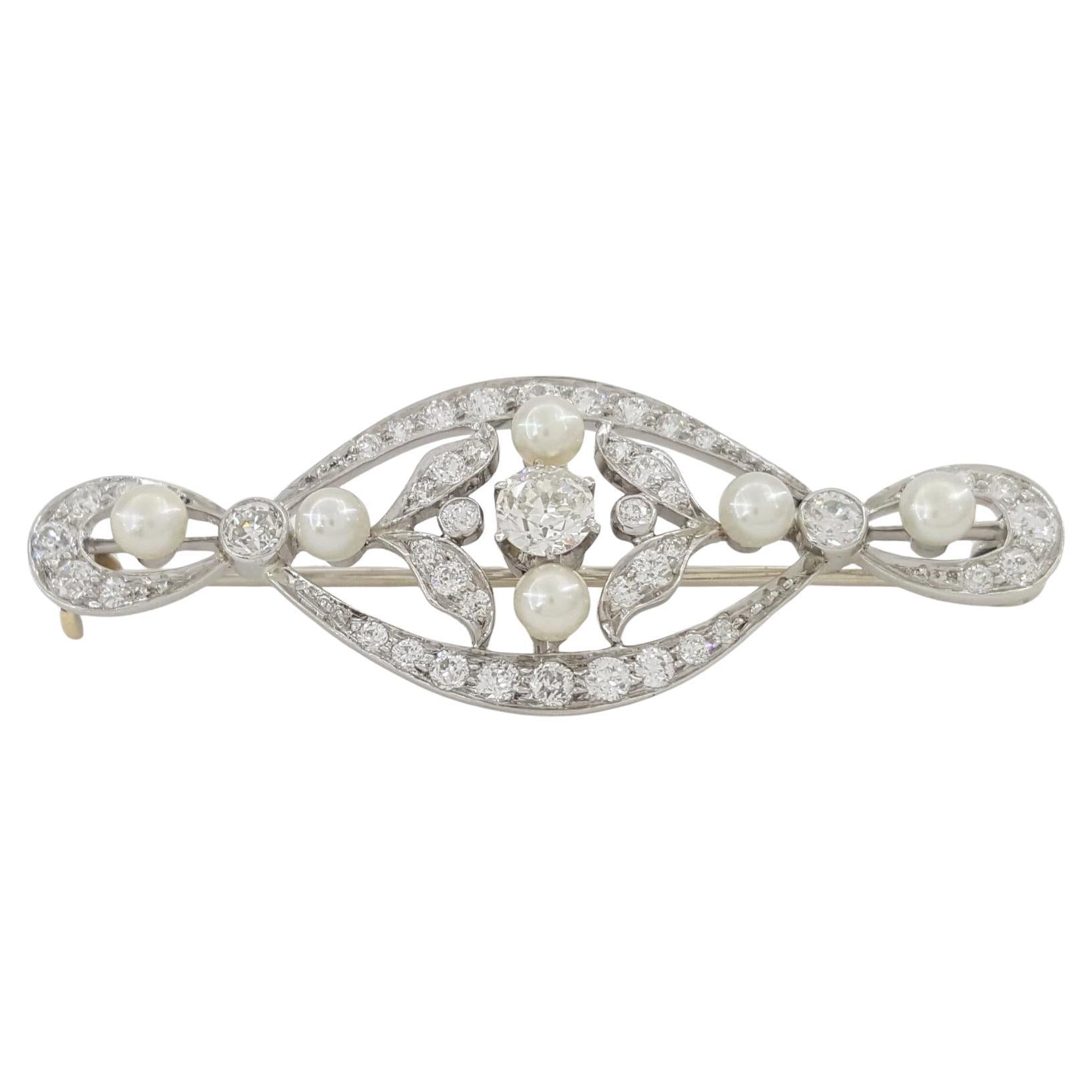 Authentique Tiffany & Co. Platine et or blanc 14 carats, diamant et perle