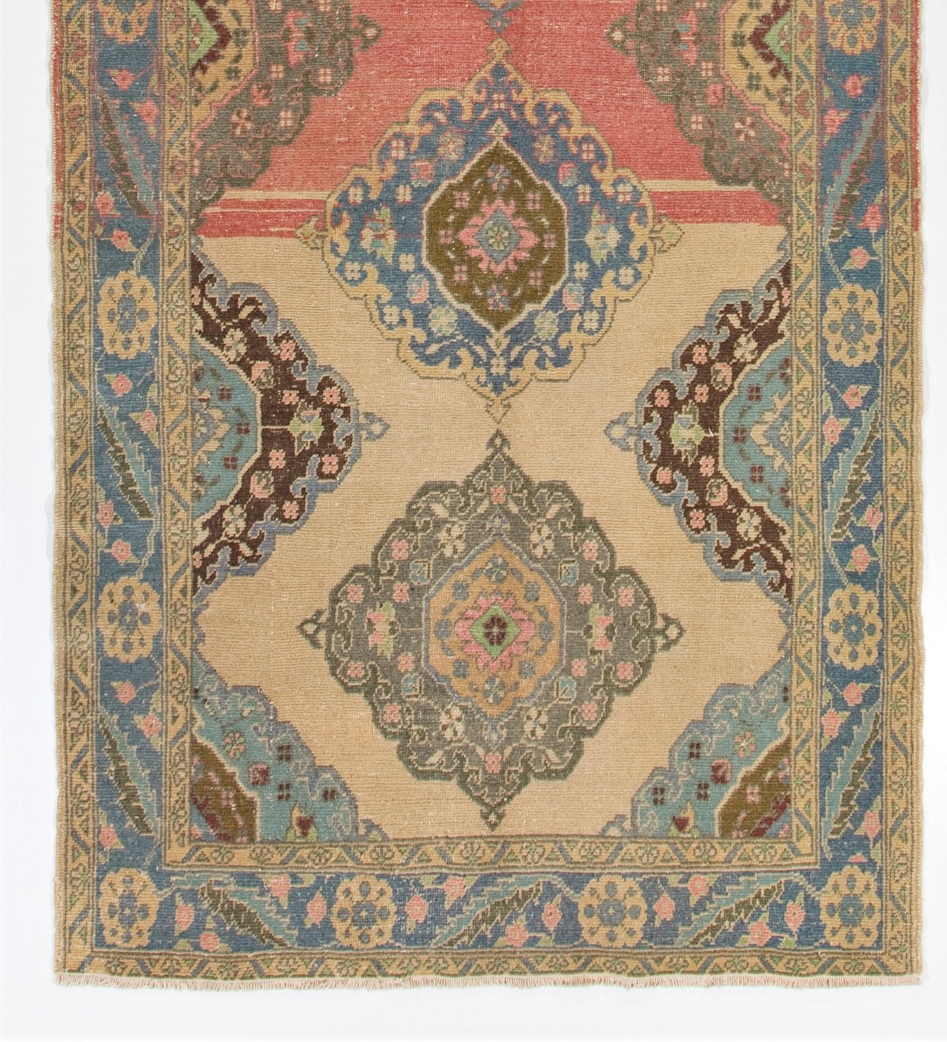 An early 20th century hand knotted runner rug from Central Anatolia with pleasing natural colors and wool pile on wool foundation. Measures: 5 x 12.6 ft.
Very good condition. Sturdy and as clean as a brand new rug (deep washed professionally).