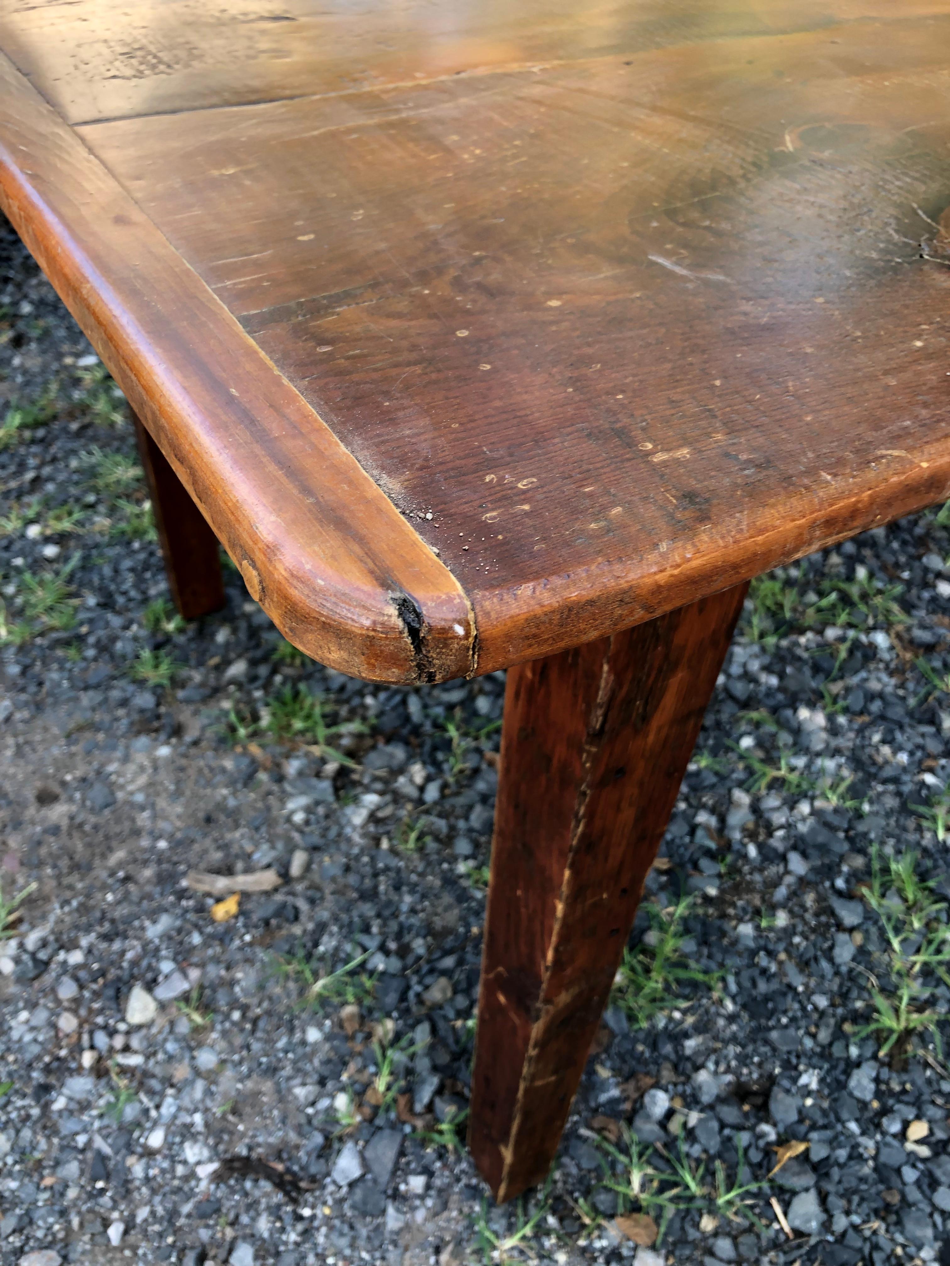 Authentic Vintage Warm Honey Pine Farm Table 2