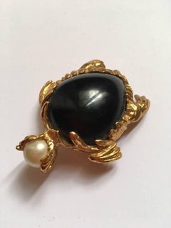 Authentic vintage Yves Saint Laurent turtle pendant/brooch.
