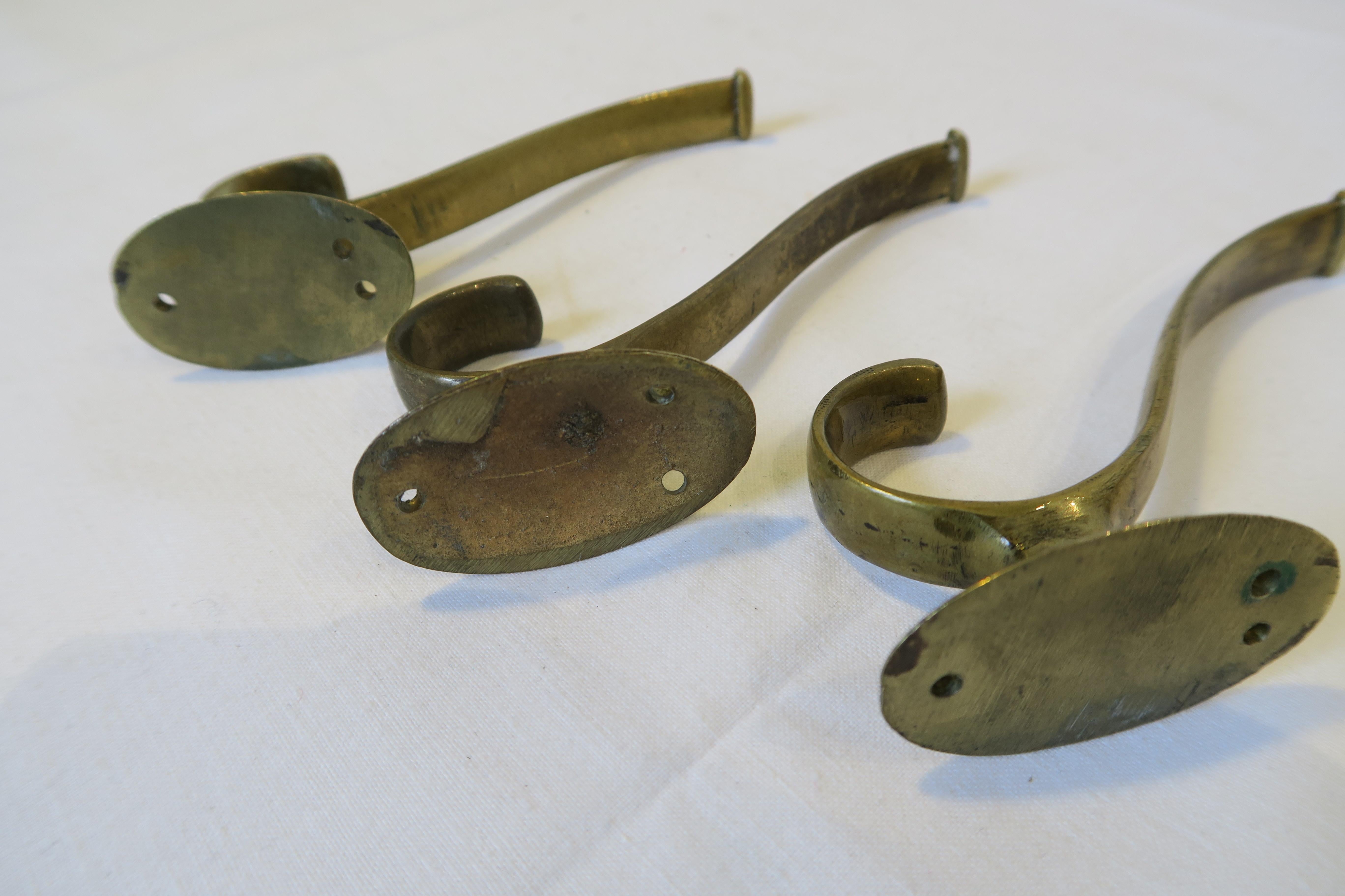 20th Century Authentic Wiener Werkstätte Coat Hooks Made from Brass For Sale