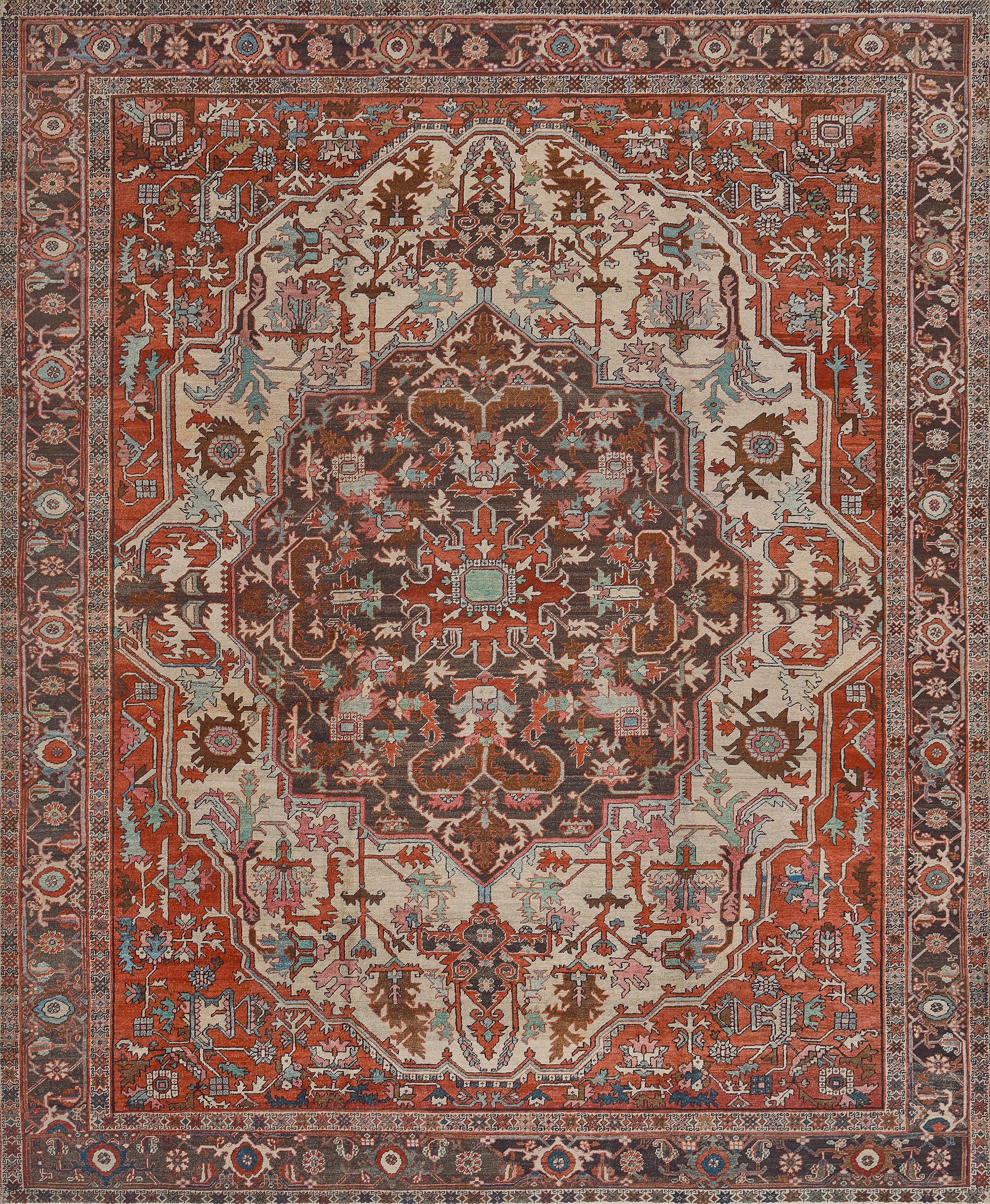 Authentique tapis persan Serapi en laine antique tissé à la main   10'6"x12'10"