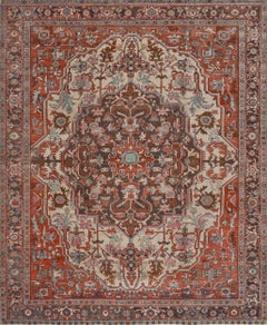 Authentique tapis persan Serapi en laine antique tissé à la main   10'6"x12'10"