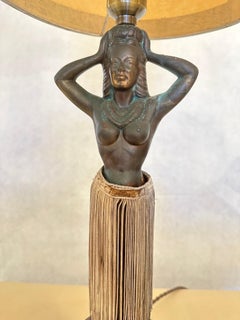 Authentic WW II Era Hawaiian Hula Dancing Girl Table Lamp