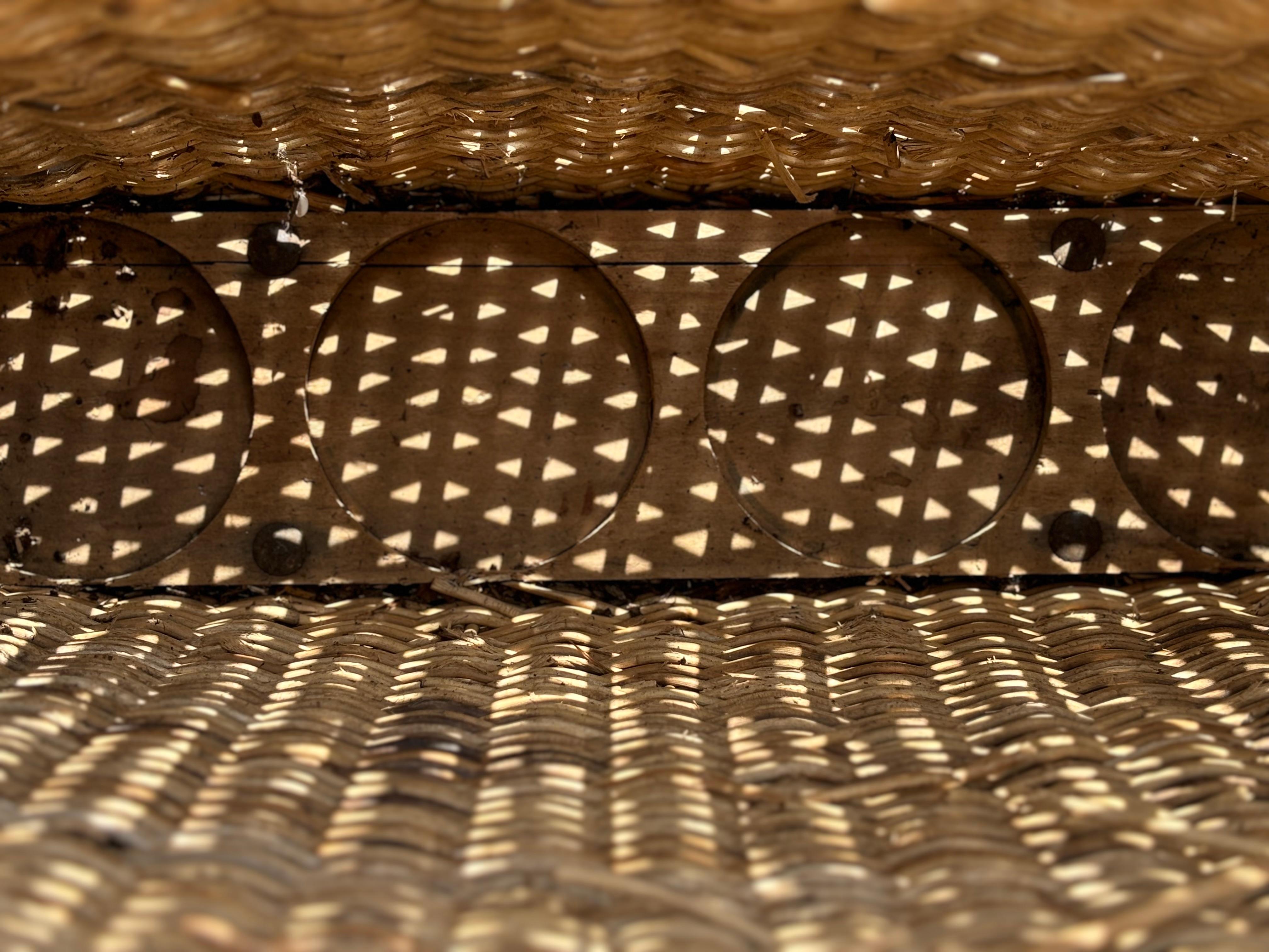 Hand-Crafted Authentic WWII Wicker Artillery Shell Basket