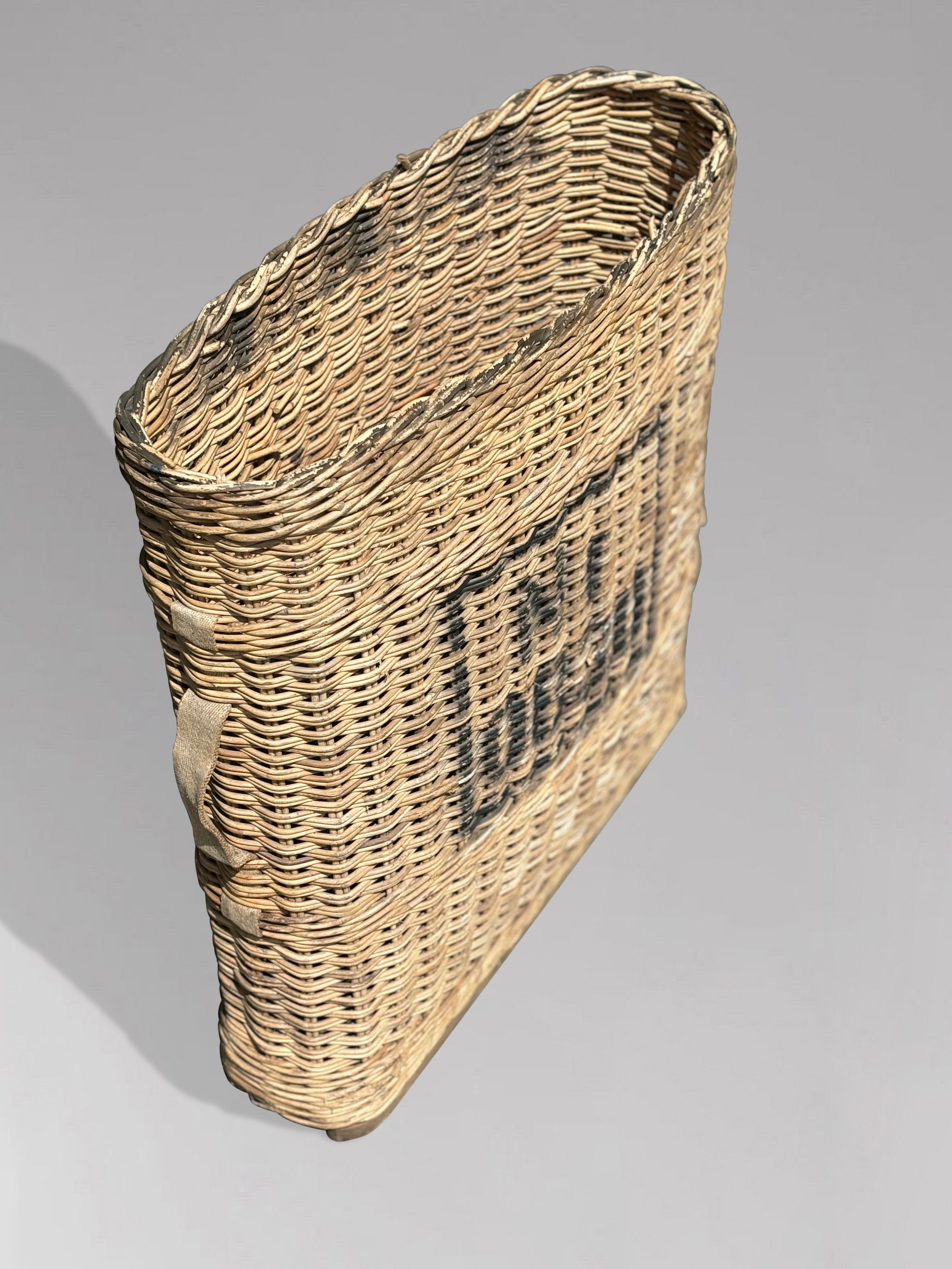 20th Century Authentic WWII Wicker Artillery Shell Basket