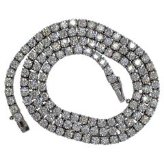 Authentizitätsgarantie 14K Weißgold 20,00 Karat makellose Diamant-Tennis-Halskette