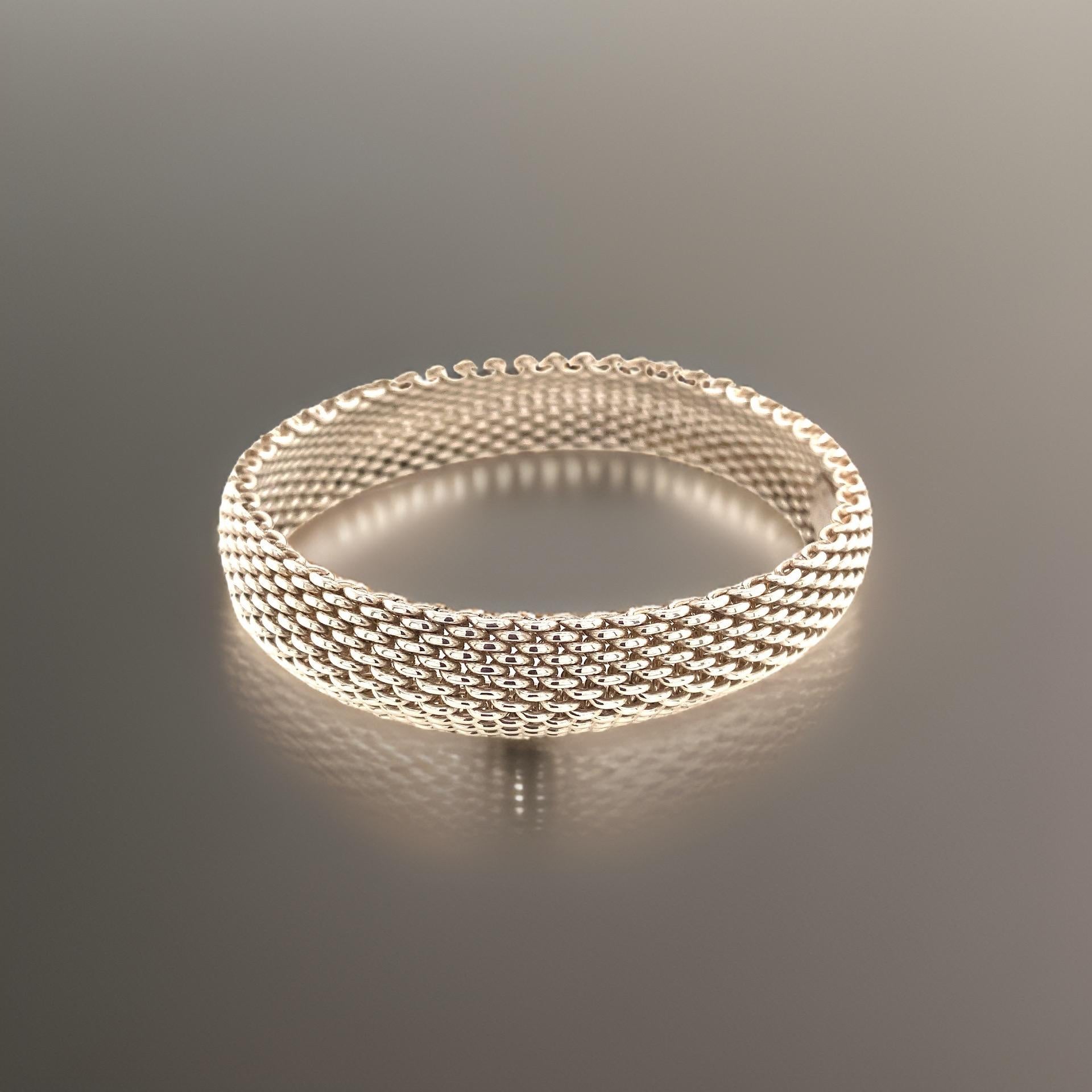 AuthenticTiffany
Co Somerset Bangle M 7.5" Sterling Silver 17 mm Estate