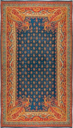 Antique Authnetic English Axminster Blue and Red Carpet