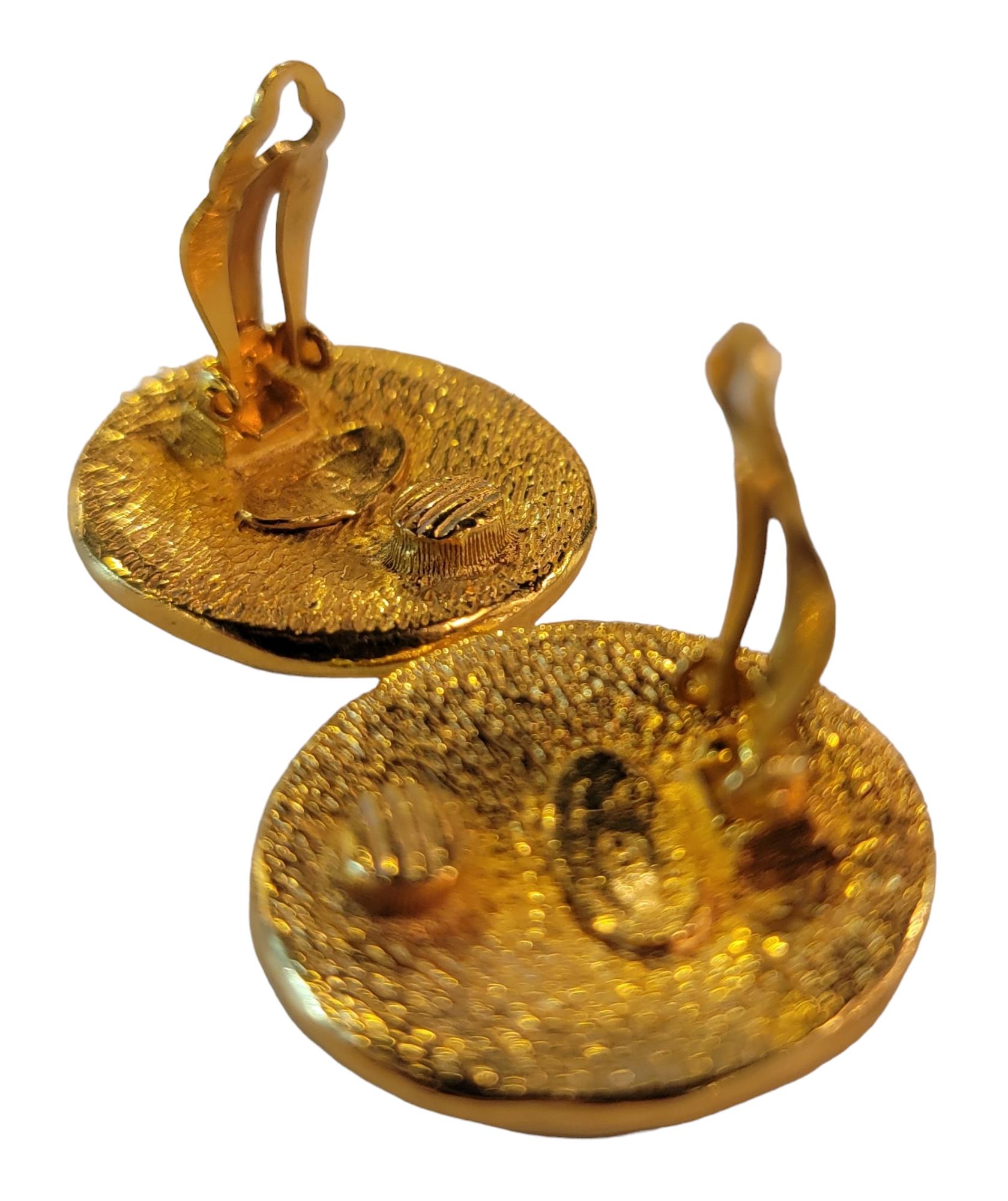 Auténticos pendientes de clip Chanel Vintage 80s Gambon Rue 31 en venta 2
