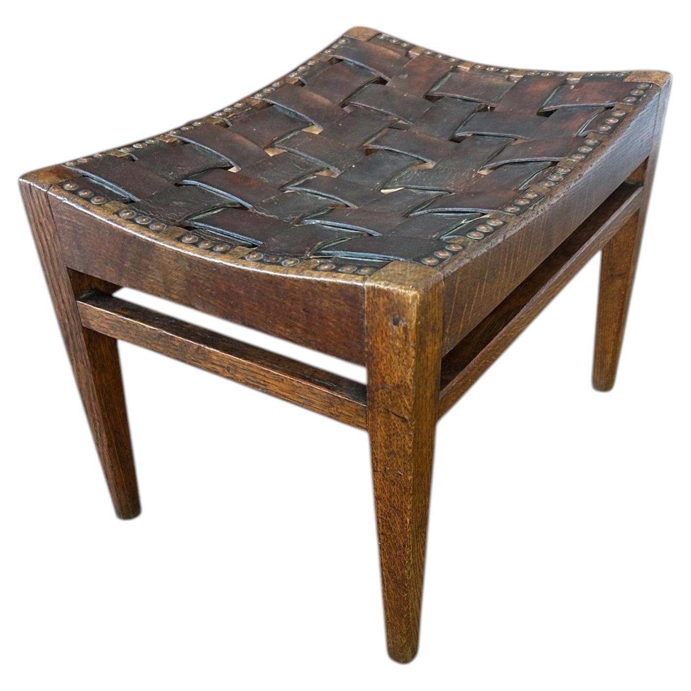 Author Simpson Of Kendal Arts and Crafts Oak Stool