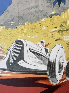 Affiche vintage du Grand Prix de Monaco autorisée par Geo Ham, 1935