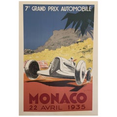 Authorised Edition Vintage Monaco Grand Prix Car Poster by Geo Ham, 1935
