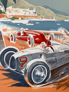 Affiche vintage du Grand Prix de Monaco signée Geo Ham 1936