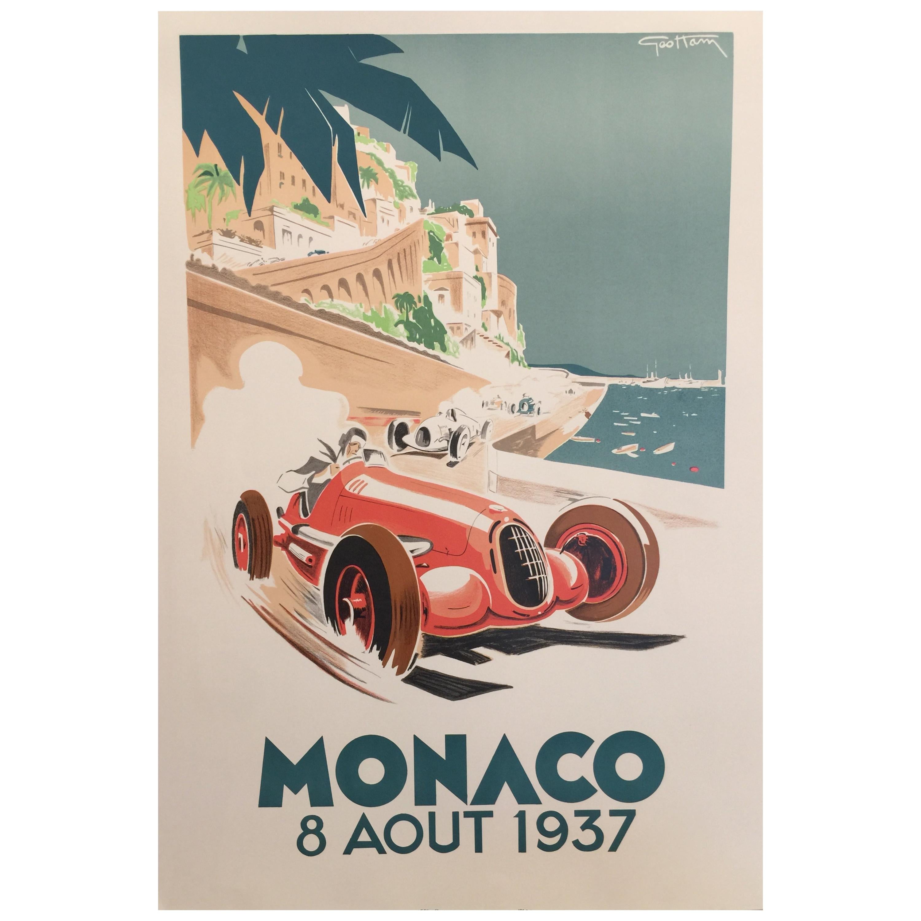 Monaco Grand Prix 1937 Blechschild Schild gewölbt Metal Tin Sign 20 x 30 cm