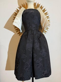 Autorisiertes 1950er Jacques Heim Schwarzes Noir Cocktailkleid mit Unterfütterung & Bolero