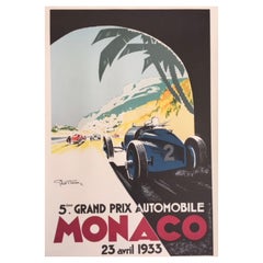 Authorized Edition Vintage "Monaco Grand Prix Car" Poster by Geo Ham, 1933