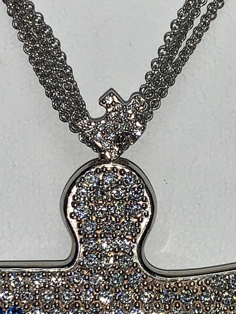 Autism Speaks 8.0 Carat Diamond and Blue Sapphire Pendant