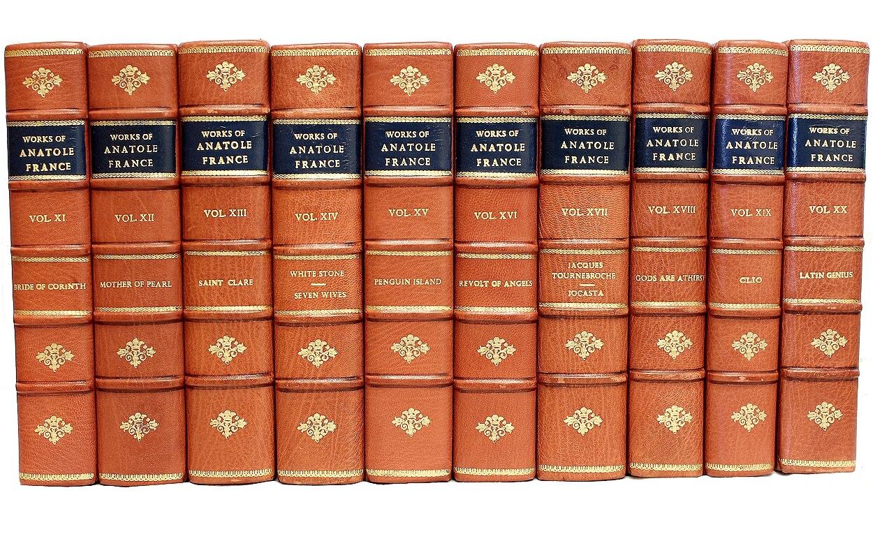 Author: France, Anatole

Title: The Complete Works of Anatole France.

Publisher: NY: Gabriel Wells, 1924.

Description: The Autograph Edition. 30 vols., 9-1/8