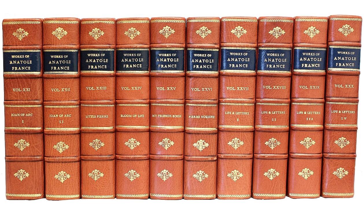 American Autograph Edition of the Works of Anatole France, in a Fine Leather Binding! For Sale