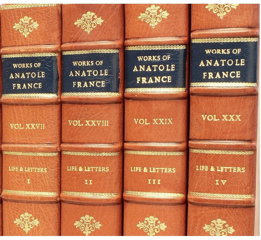 Autograph Edition of the Works of Anatole France, in a Fine Leather Binding! In Good Condition For Sale In Hillsborough, NJ
