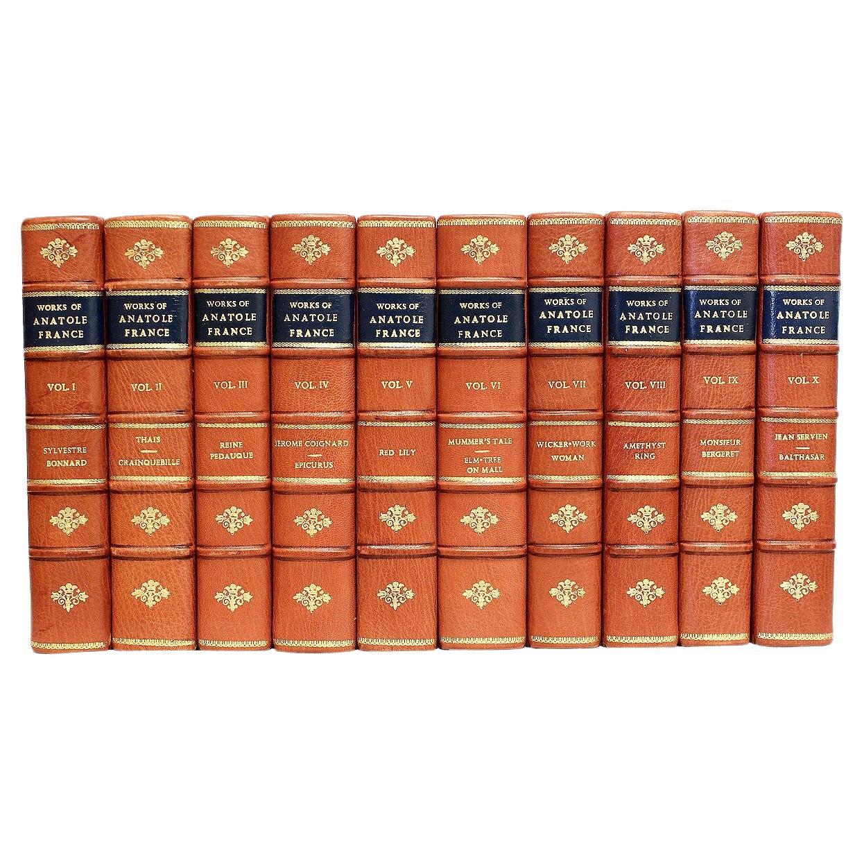 Autograph Edition of the Works of Anatole France, in a Fine Leather Binding!