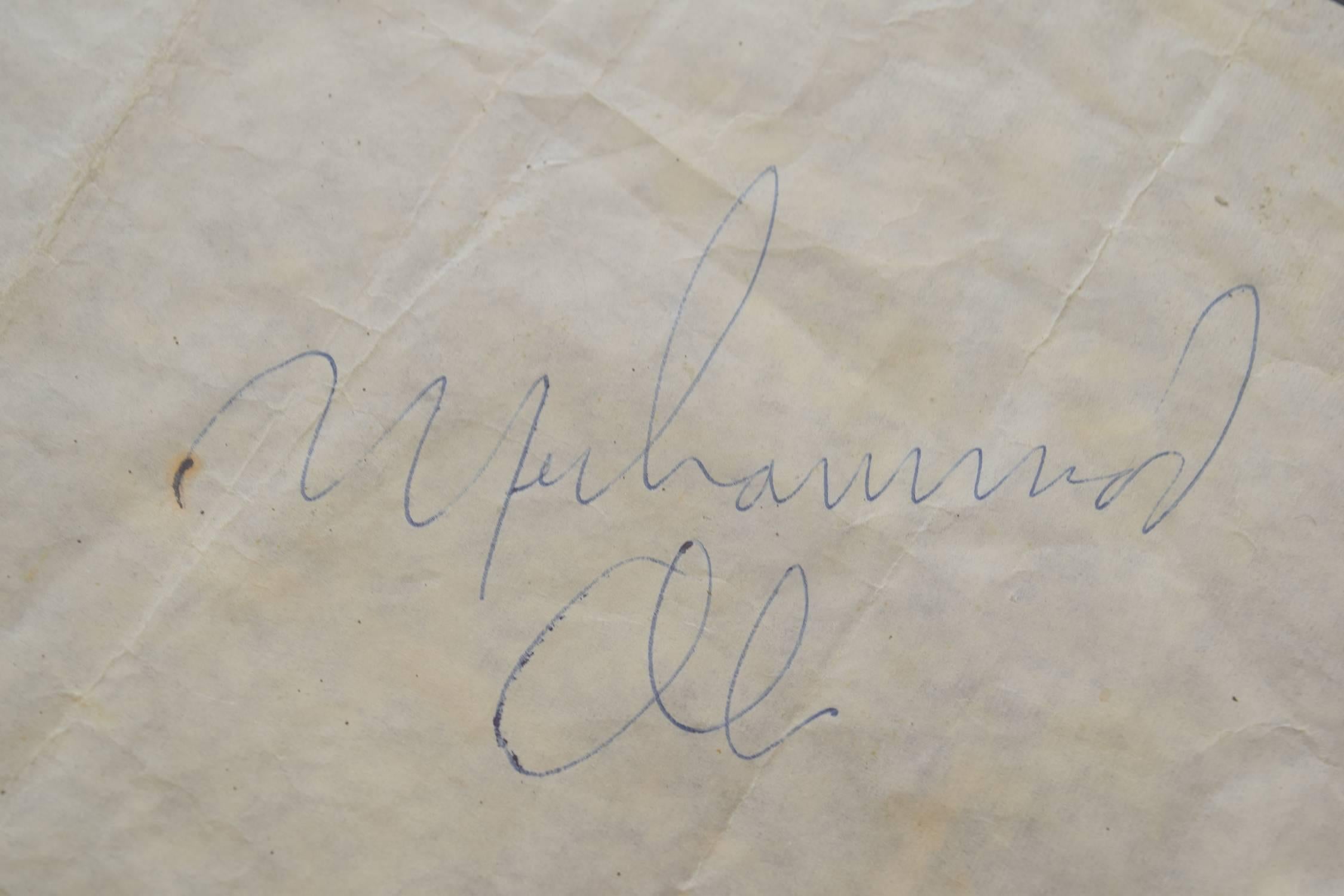 English Autograph of Muhammad Ali, London, 1966