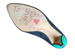 Autographed Andrea Pfister Color-Block Suede and Leather Pumps, 1980s