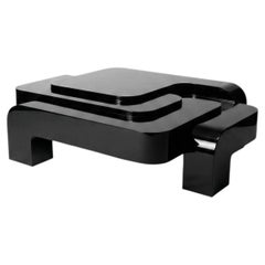 Automa Coffee Table in Black Lacquer Finish by Pietro Franceschini
