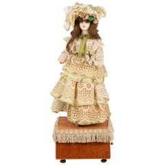 Antique Automate Doll, Music Box, circa 1900