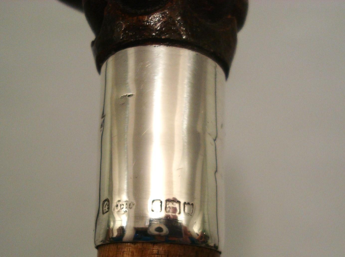 Automated Humorous Monkey Portrait Sculpture Walking Stick Cane For Sale 5