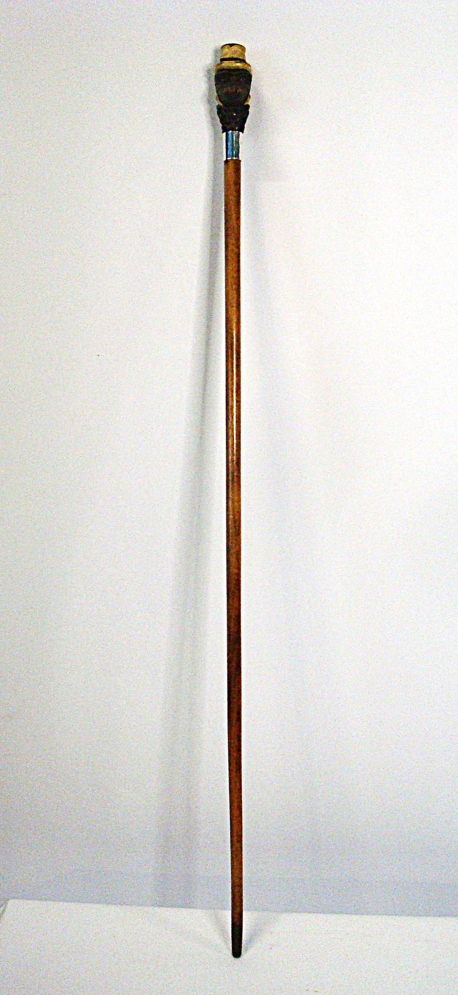 Automated Humorous Monkey Portrait Sculpture Walking Stick Cane For Sale 7