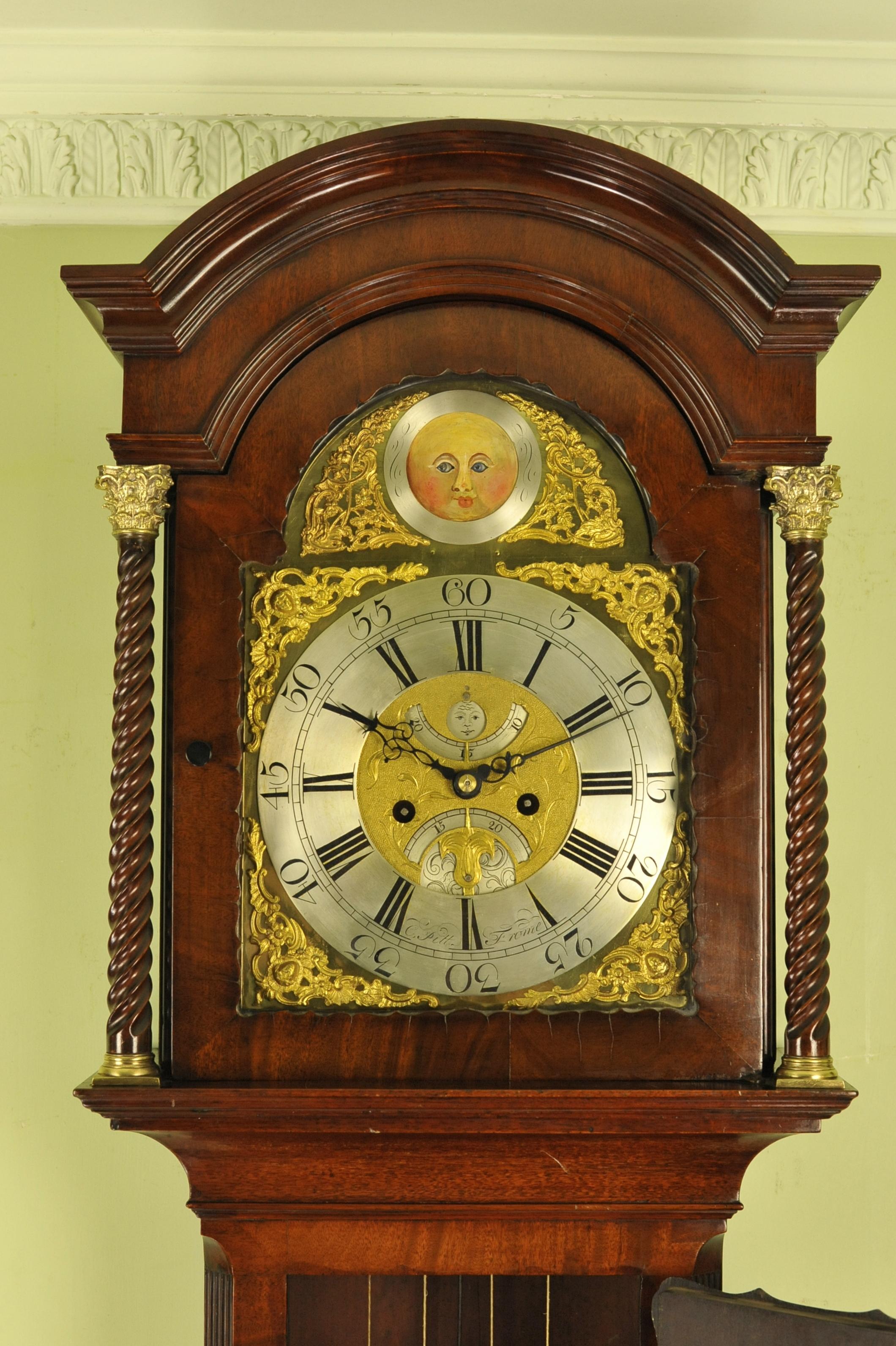 18th Century Automation Longcase Grandfather Clock-Pitt of Frome For Sale