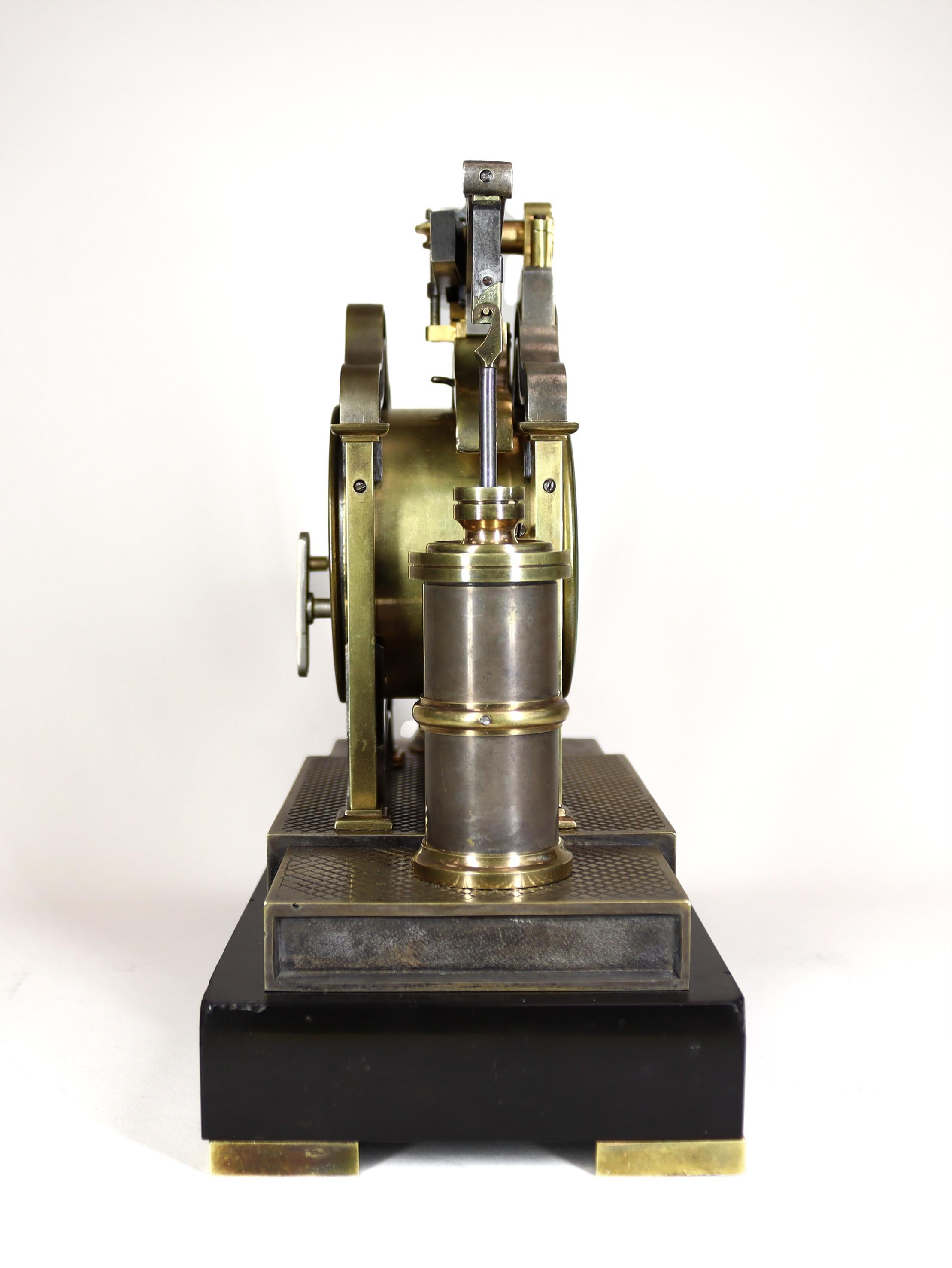 French Automaton Beam Engine Clock by Andre Guilmet For Sale
